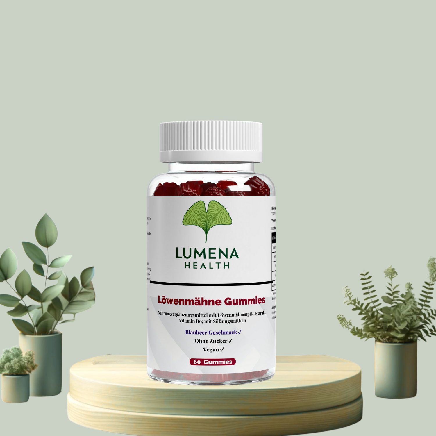 Löwenmähne + Vitamin B6 Gummies - 60 Stk.